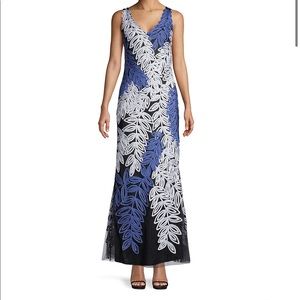 J.S Collections Textured Leaf Gown